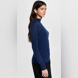 Vince Caspian Blue Layered Turtleneck Top
